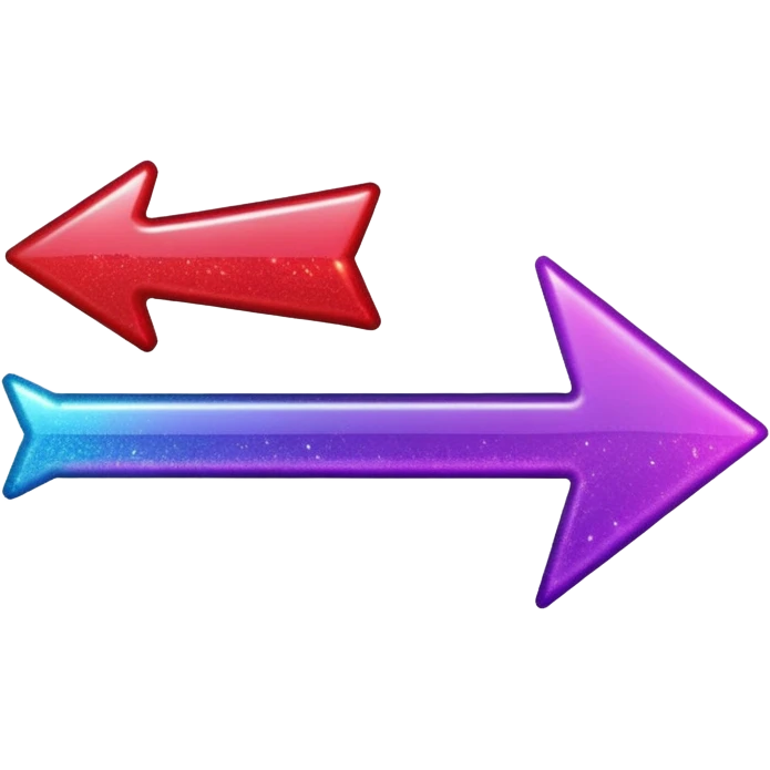 color gradient between red and purple glitter arrow left emoji