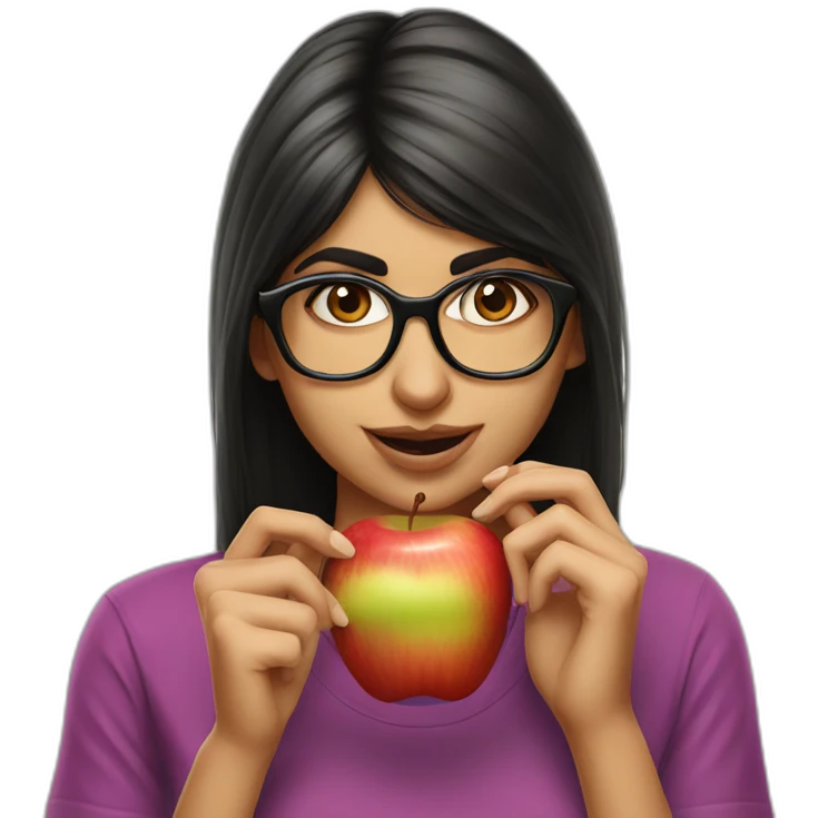 Mia khalifa eat apple emoji