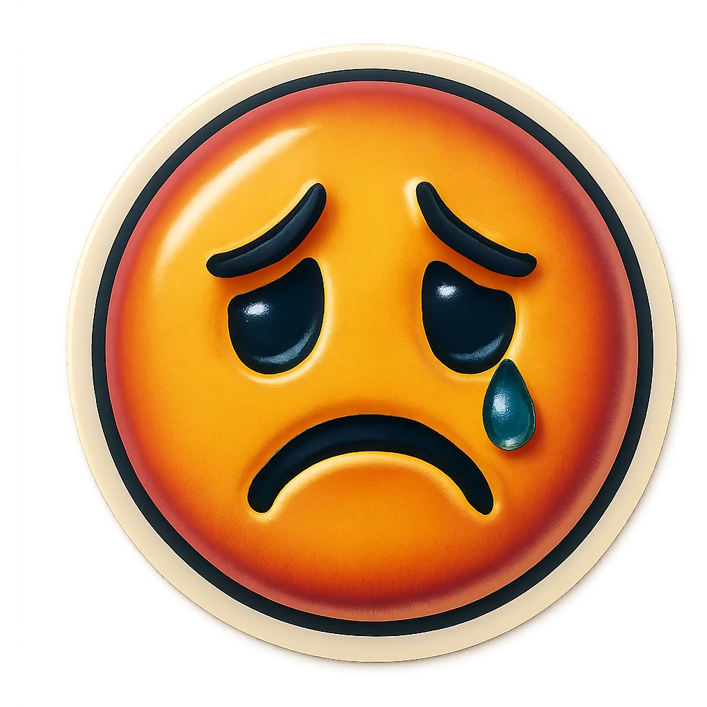sad human face sticker style emoji