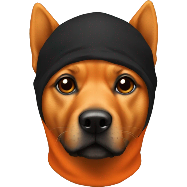 ORANGE dog with BLACK balaclava emoji