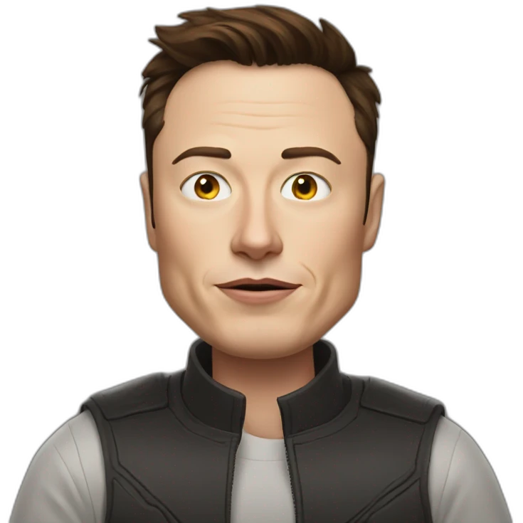 elon musk with idiot write on her face emoji