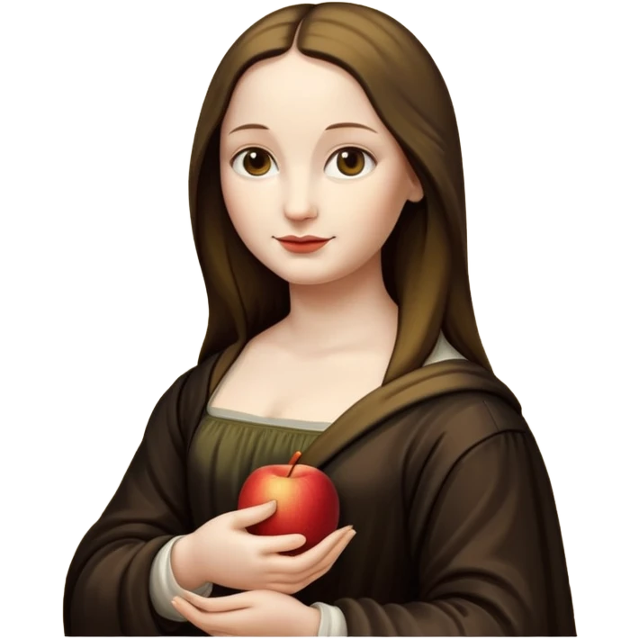 Mona Lisa, classic pose, apple emoji style emoji