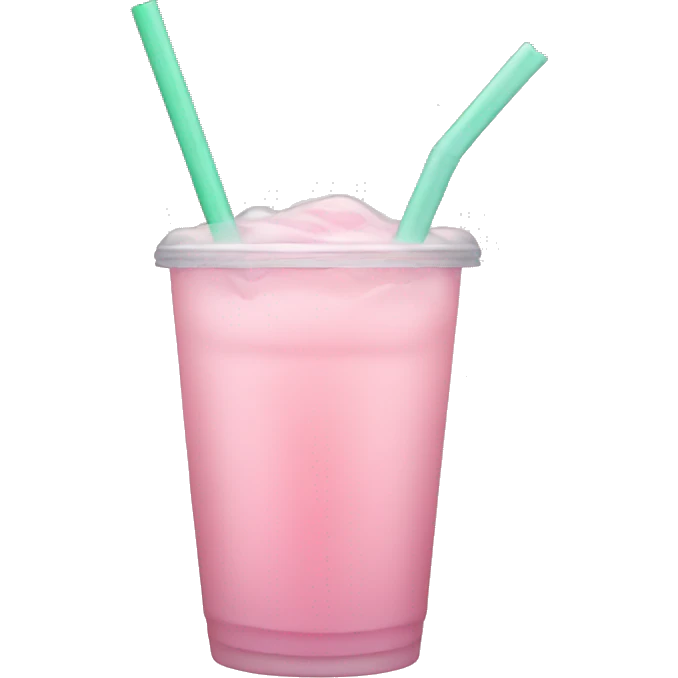 pastel pink drink with one straw emoji