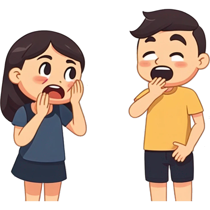 boy asking girl "whats wrong" girl crying put hands on face emoji