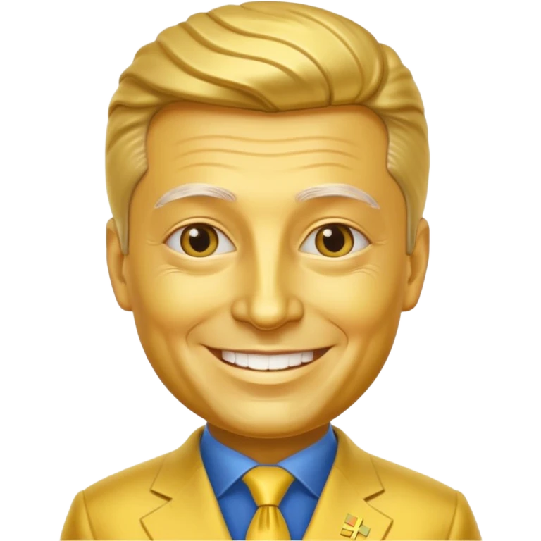 president of ukraine is gold, his skin made from gold emoji