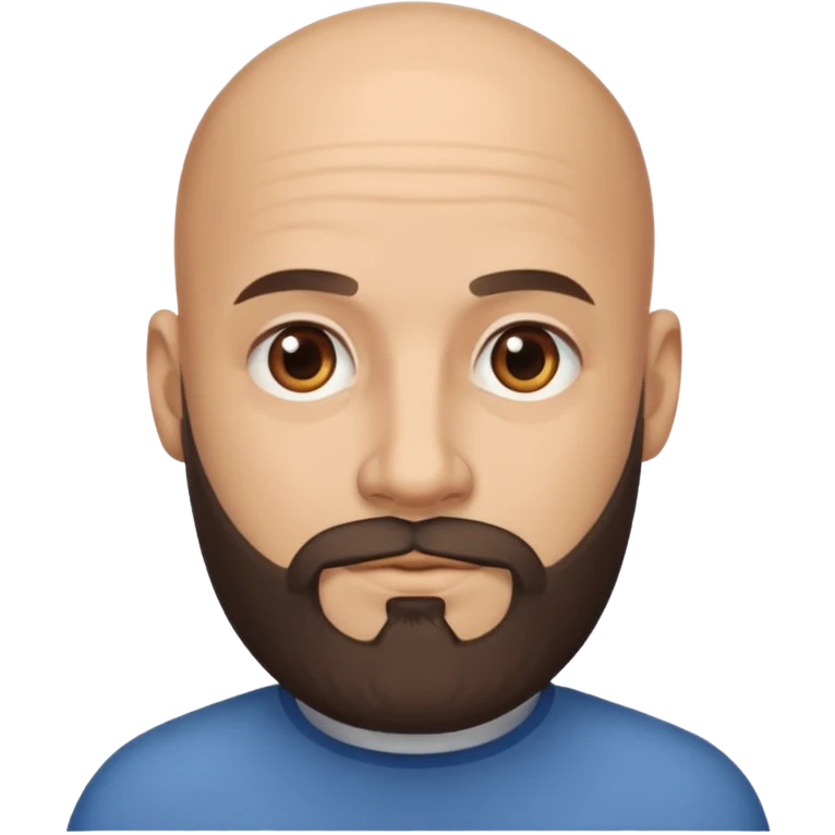 Head bald with stylish beard and light dark skin emoji