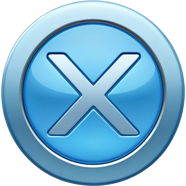 Blue X sign with round border emoji