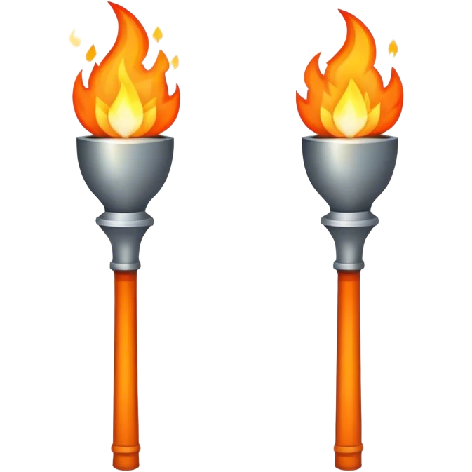 two torches with fire crossed emoji