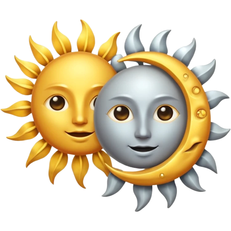 Sun and the moon solstice emoji
