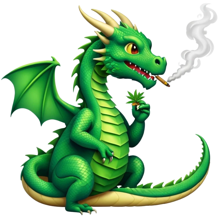 Dragon smoking weed  emoji