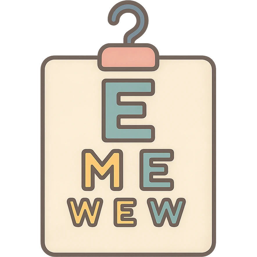 Make the Sivtsev eye chart icon look soft and matte with gentle shadows and subtle highlights. Keep the hanging loop, vector style, clean outlines, pastel palette, and transparent background. emoji