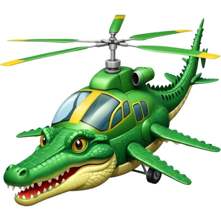 Crocodile with helicopter body emoji