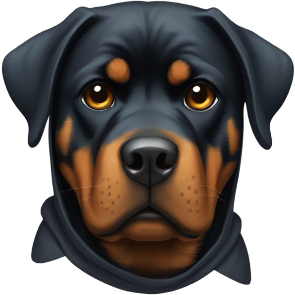 Rottweiler wearing hoodie emoji