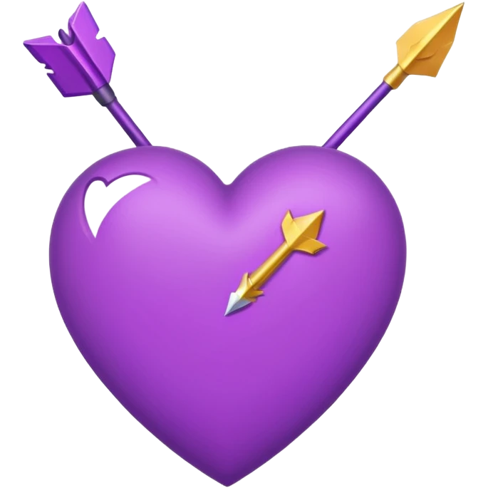 purple heart pierced by an arrow, iPhone emoji style emoji