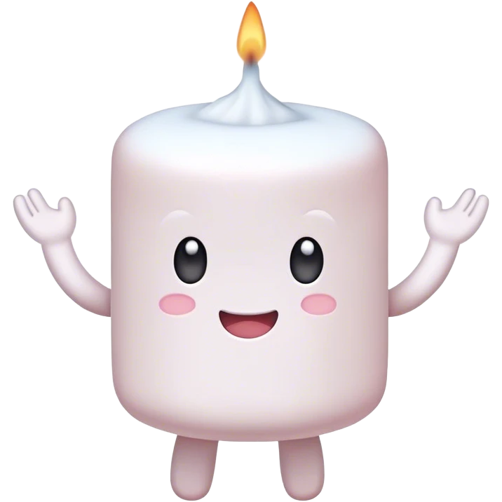 a cute marshmallow with tiny arms and legs emoji