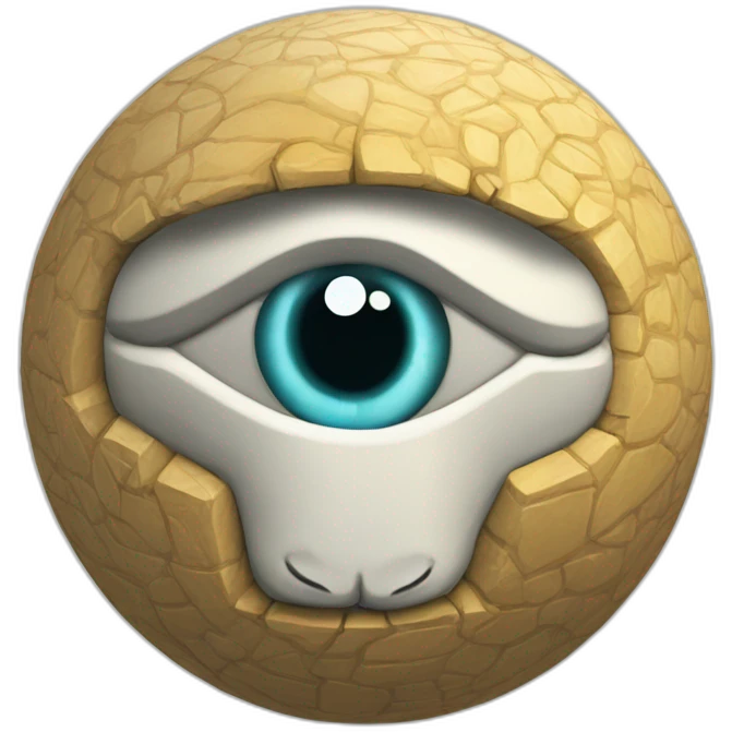 3d sphere with a cartoon Llama skin texture with Eye of Horus emoji