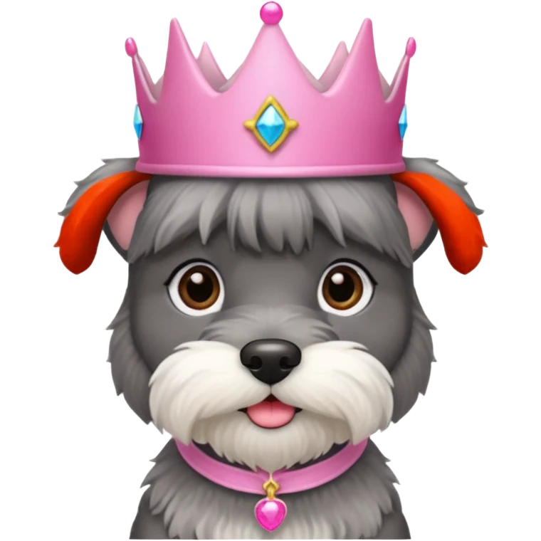 Schnauzer with princess hat emoji
