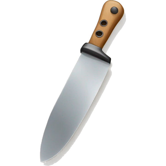 “Create a friendly smiling face holding a small kitchen knife, cartoon style.” emoji