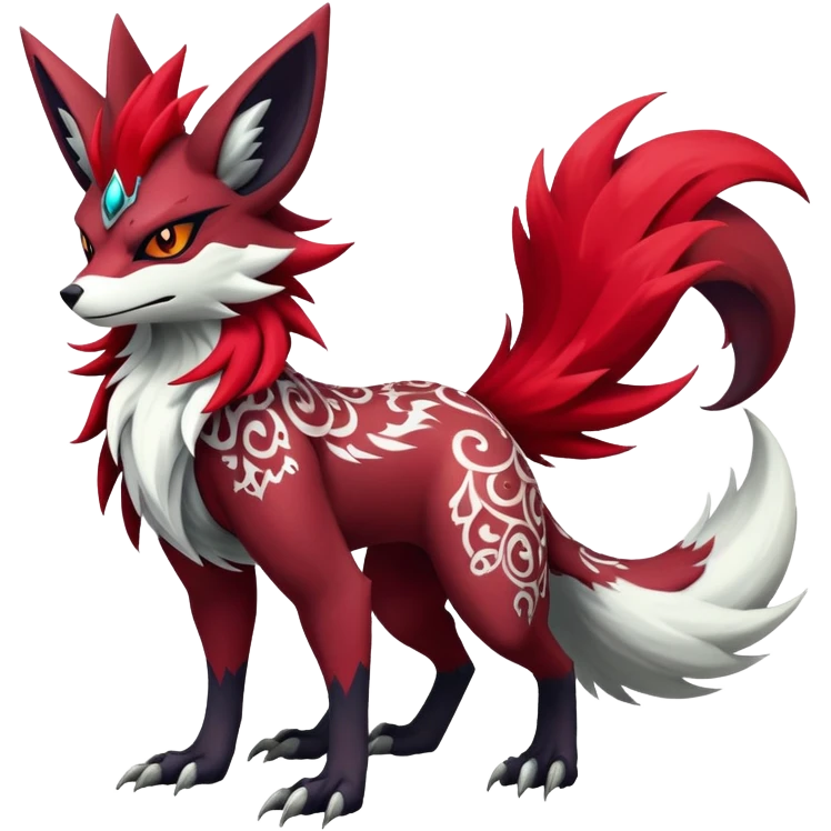 Shiny Exotic Gothic Badass Delphox-Zoroark-Zangoose-hybrid-creature emoji