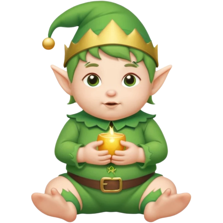 Chubby elf baby with green outfit emoji