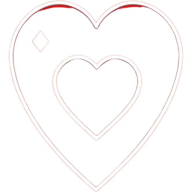 Cute deck of cards red color neon emoji