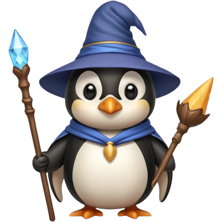 A penguin wizard emoji