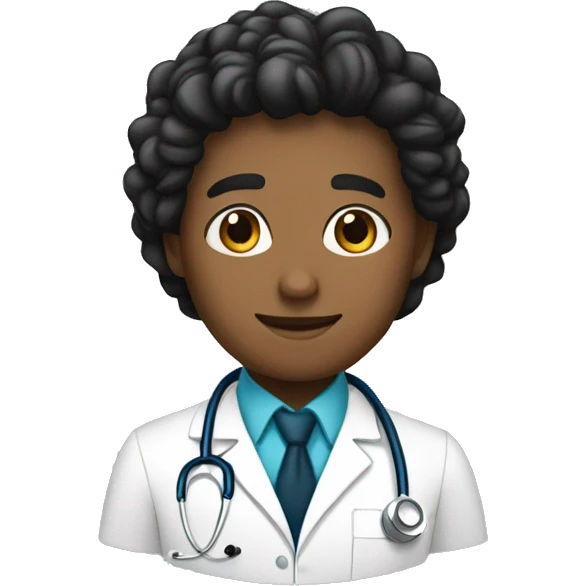 Doctor joven piel trigueña cabello oscuro emoji