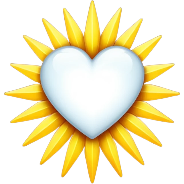 white heart with a sunburst effect emoji