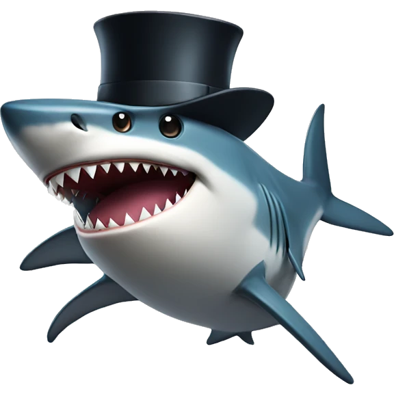 shark with top hat emoji