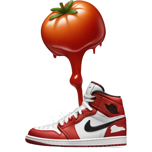 nike Jordan shoe with ketchup dripping down emoji