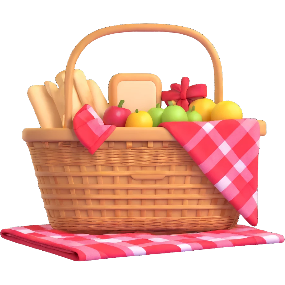 picnic basket and blanket emoji