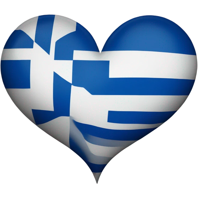 Greek flag with a heart emoji