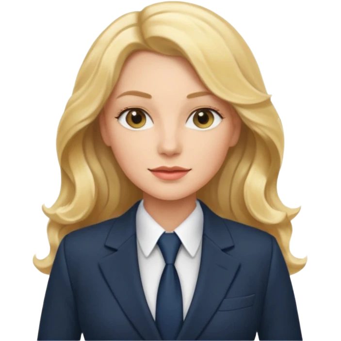 elegant female boss with long blonde wavy hair emoji