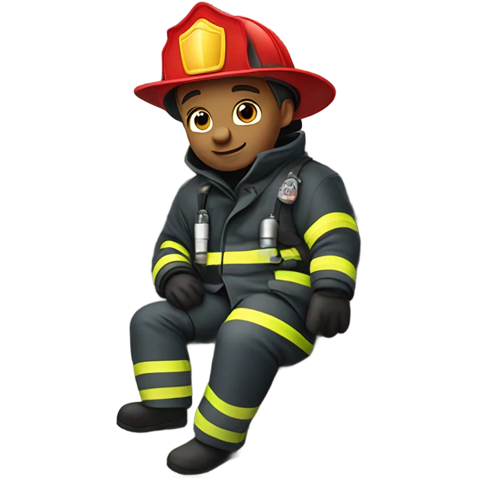 Fire man ride on house emoji