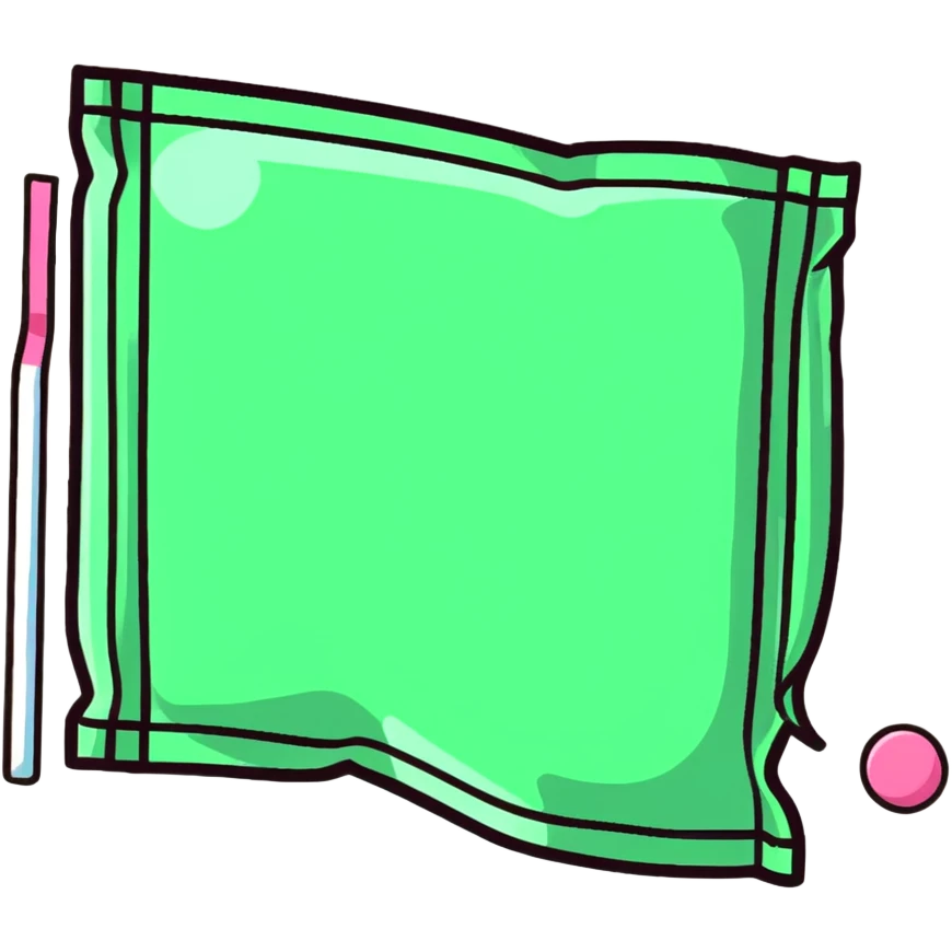 a pack of chewing gum with some pieces coming out, colorful gum sticks emoji