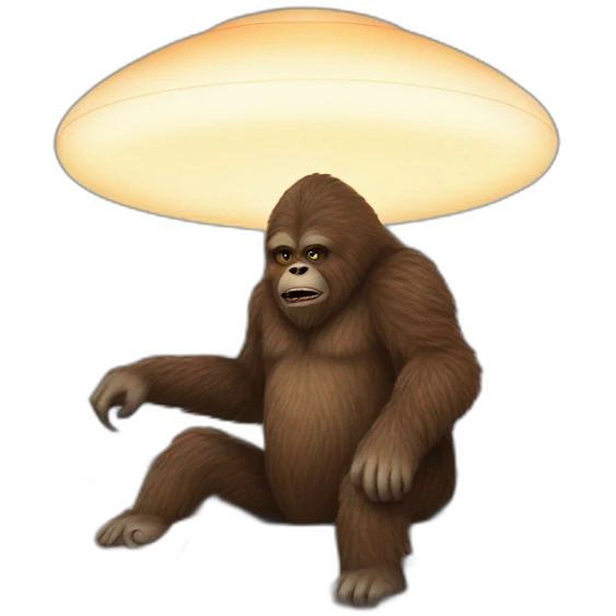 sasquatch sitting on ufo emoji