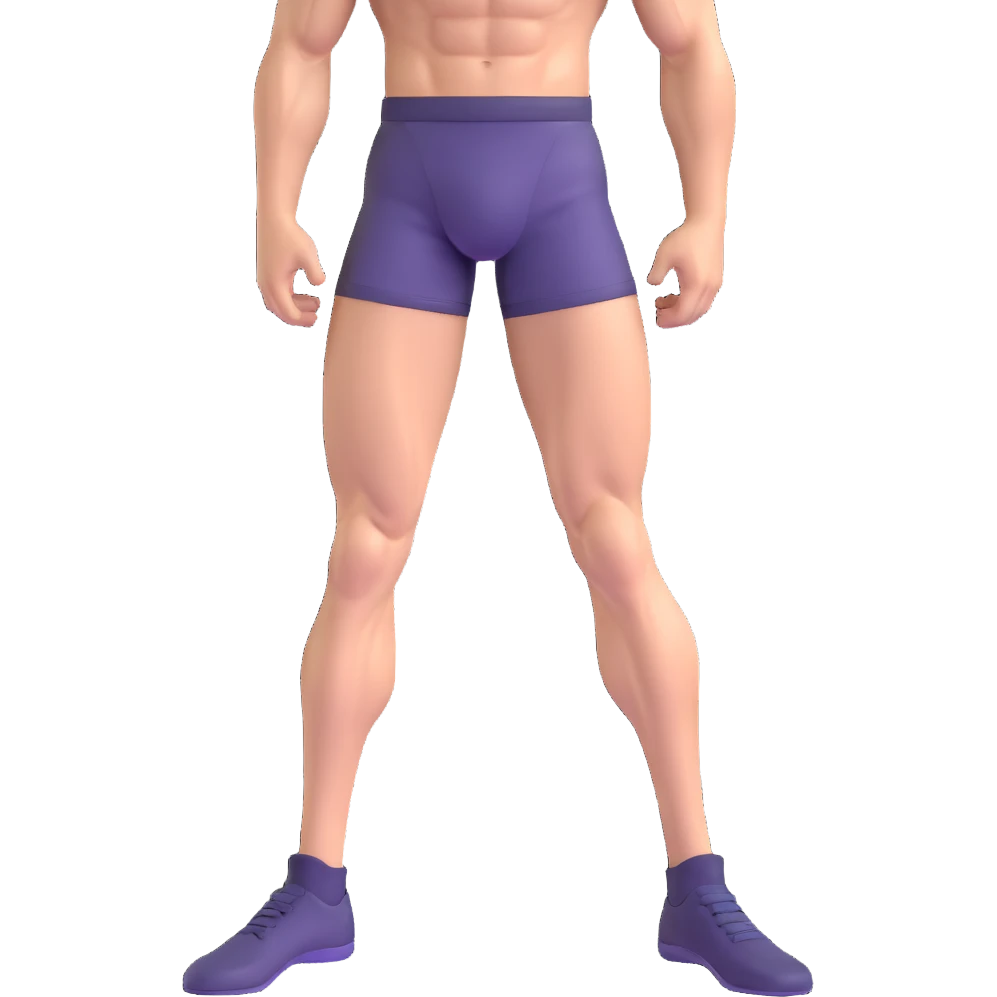 muscular leg of young white man, focus on leg emoji