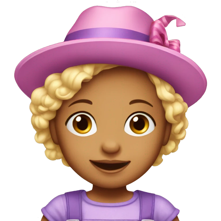 1 year old birthday party girl with hat emoji