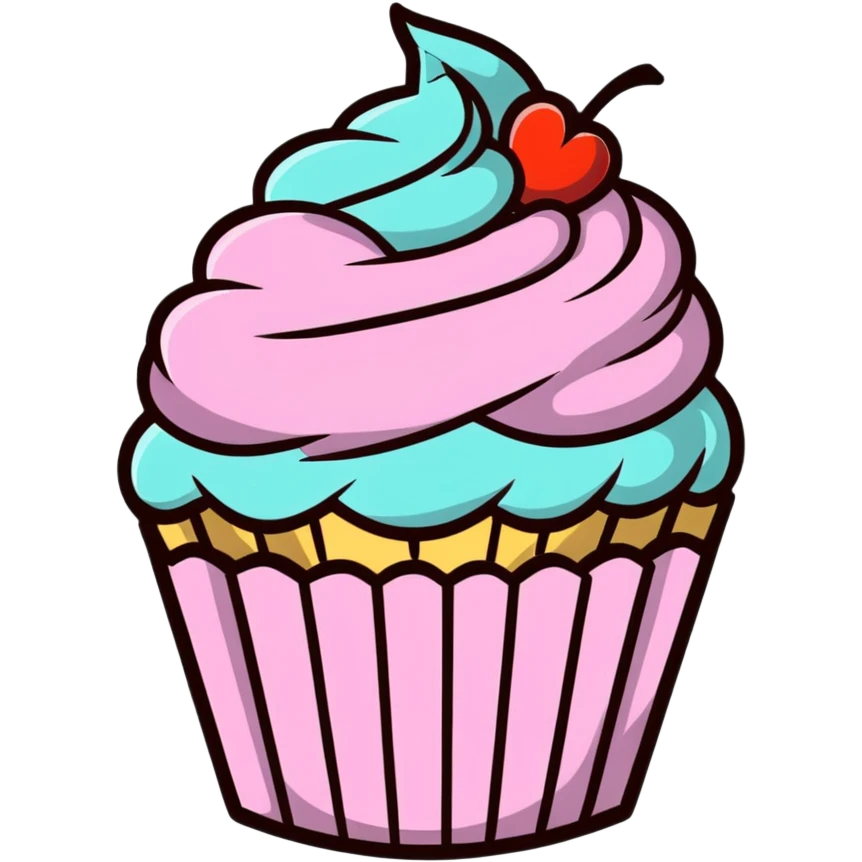 cute cartoon cupcake emoji