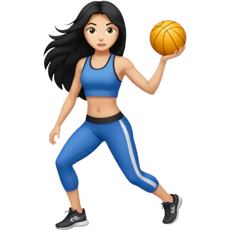 Long black hair girl with gym aesthetic  emoji