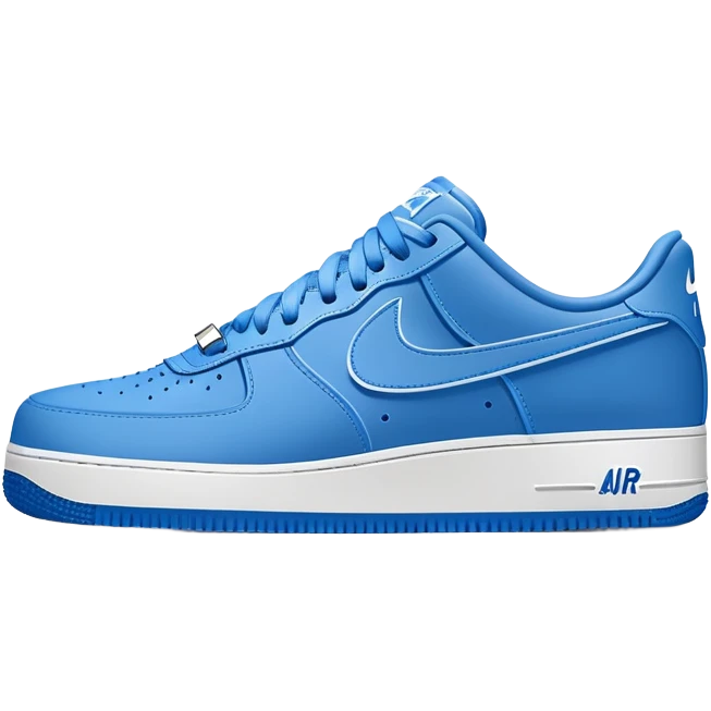 blue Nike Air Force 1 sneakers with white swoosh logo emoji