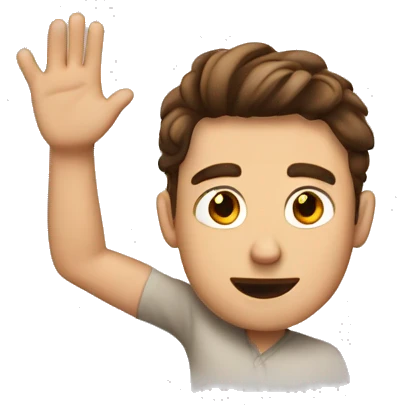A brown haired man with a had about to pat his head  emoji