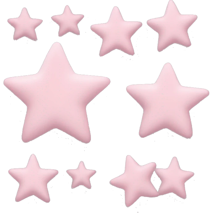 three pastel pink stars of different sizes emoji