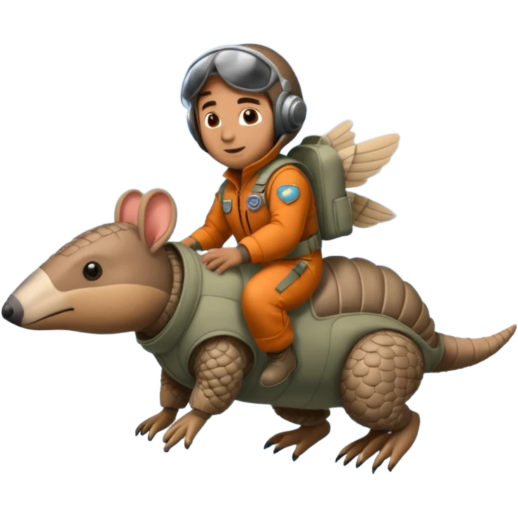Man flying in the sky of armadillos emoji