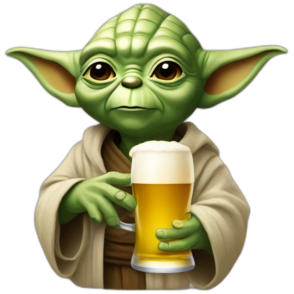 Yoda qui boit une bière emoji