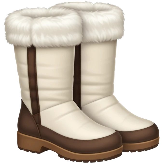 A pair of soft fur boots with contrasting darker cuffs.










 emoji