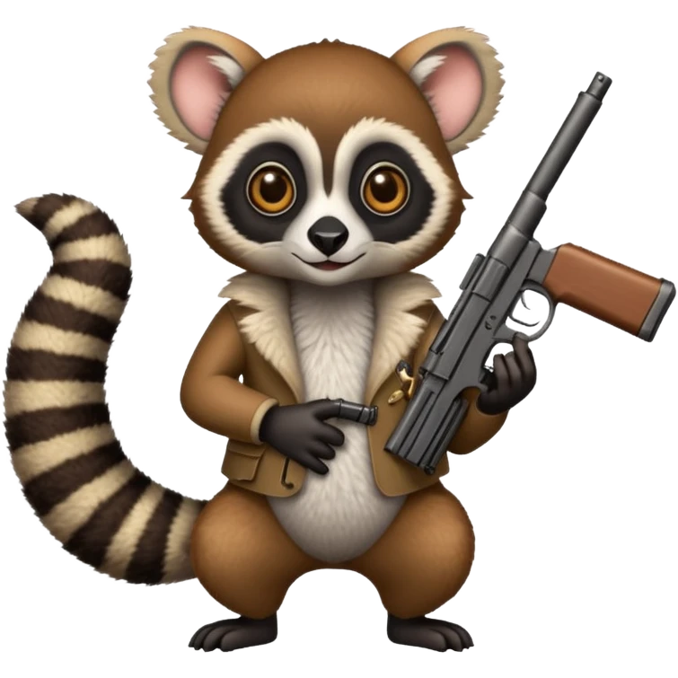 Lemur with a gun emoji