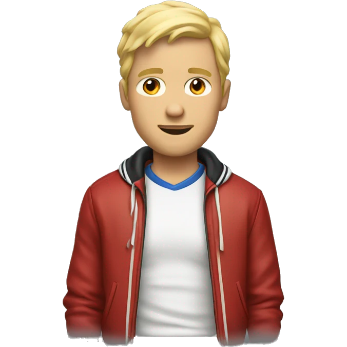 Blonden men with Varsity jacket  emoji