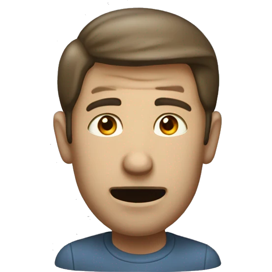Un homme surpris, décue et choqué en même temps emoji