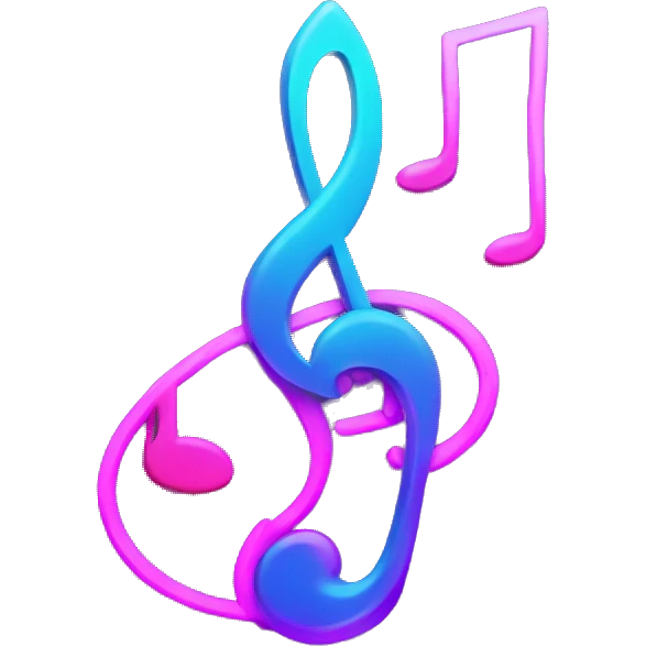 Multi neon color music note emoji